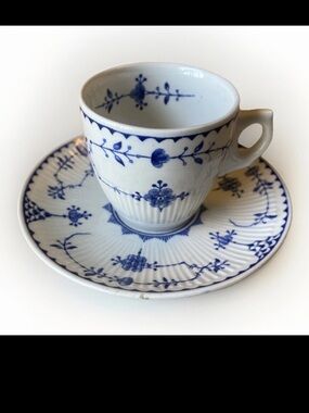 Vintage Mason’s Ironstone Furnivals Denmark Blue And White Demitasse Cup Saucer